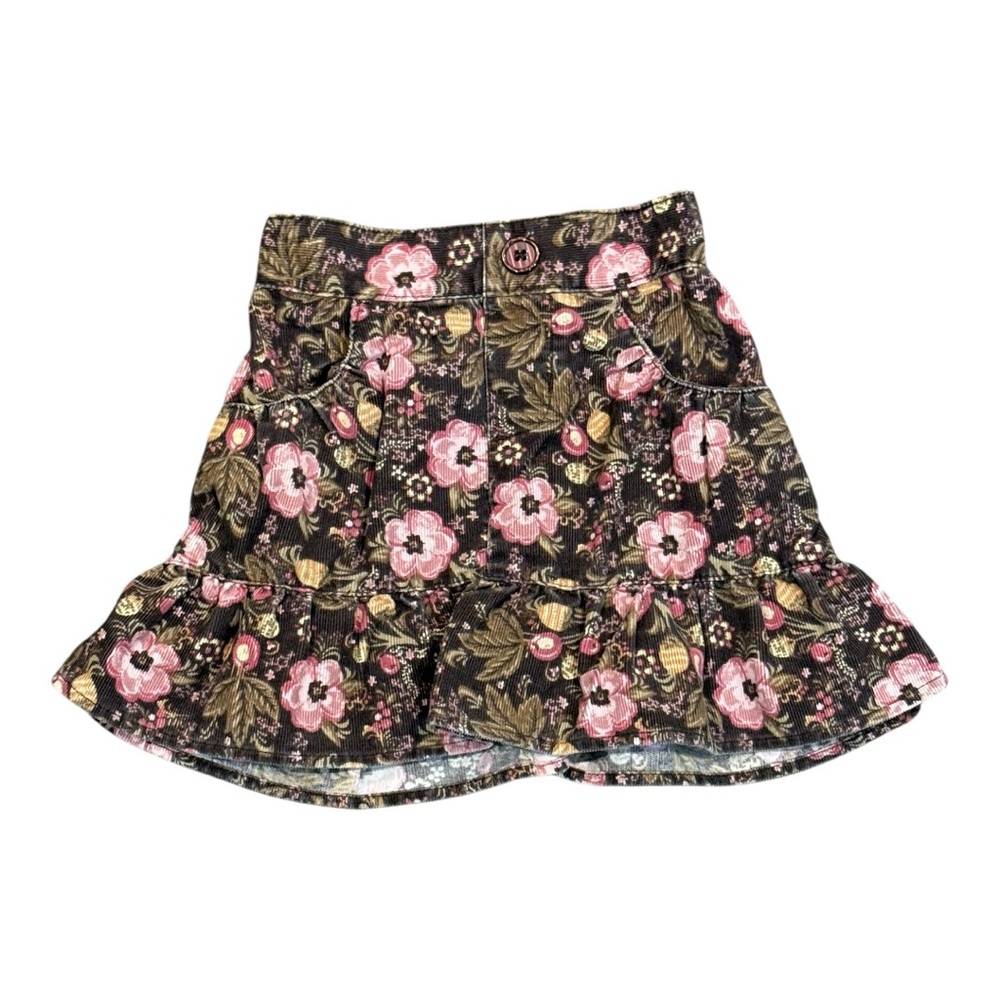 Cherokee corduroy skirt with floral pattern